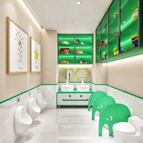 现代 卫生间 幼儿园卫生间