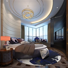 现代 卧室 卧室圆床组合