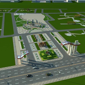 现代 道路 道路景观