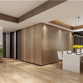 现代 客餐厅 简约原木客餐厅