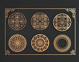 新中式 雕花 镂花