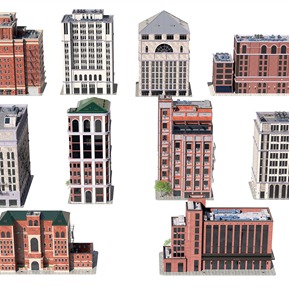 简欧 住宅楼 美国布鲁克林街区建筑楼房居住区