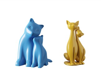 现代猫雕塑