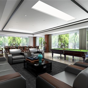 新中式 会所 休闲会客厅