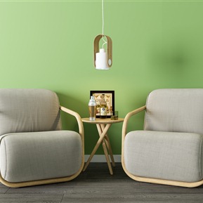 北欧 休闲沙发组合 布艺休闲沙发圆几吊灯组合