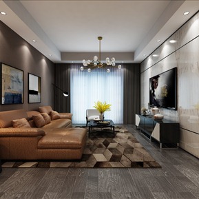 现代 客厅 客餐厅 卧室