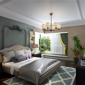 美式 卧室 小清新卧室