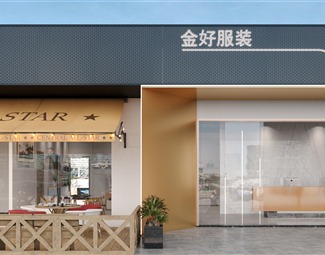 现代玻璃门外立面