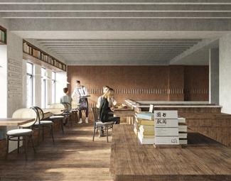 工业LOFT自助书吧餐厅