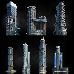 现代 办公楼 建筑楼房办公楼