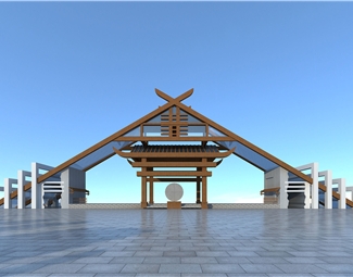 新中式公园大门入口