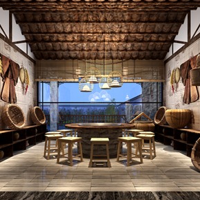 新中式 餐厅 铁锅炖