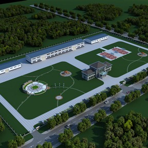 现代 鸟瞰图 厂区鸟瞰规划