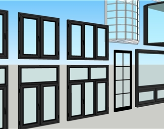 新中式玻璃窗su模型下载-3d溜溜网