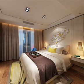 现代 客房 卧室卫生间