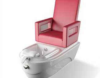 现代红色洗脚椅