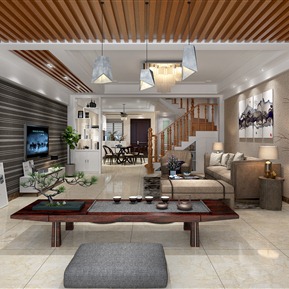 新中式 客餐厅 客厅餐厅