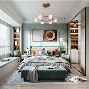 现代 卧室 主卧室