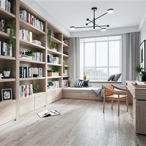 北欧 书房 榻榻米书房