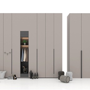 现代 衣柜 衣柜单椅壁灯组合