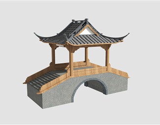 新中式桥3d模型