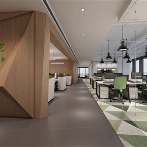 现代 公共办公区 开敞办公室