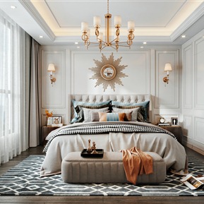 轻奢 卧室 简美主卧室