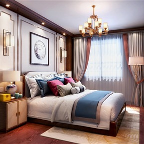 新中式 卧室 主卧室