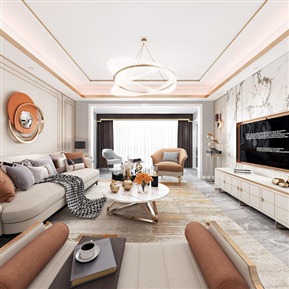 轻奢 客餐厅 客餐厅沙发餐桌厨房