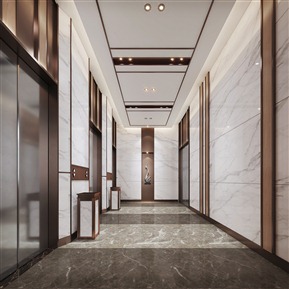 现代 电梯厅 售楼部大厅 电梯间