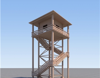 现代 瞭望塔 木头瞭望塔