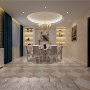简欧 餐厅 客厅餐厅组合