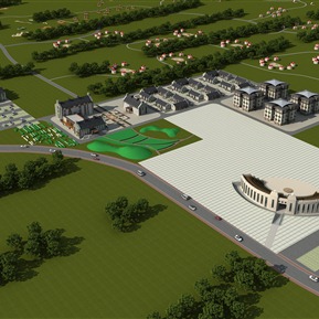 新中式 鸟瞰图 旅游景区