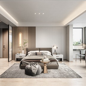 现代 卧室 主卧室