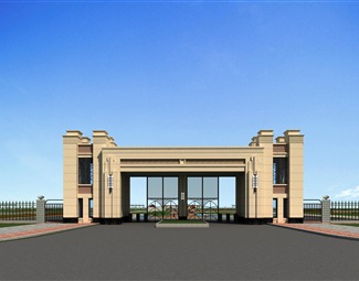 简欧欧式大门3d模型下载-3d溜溜网