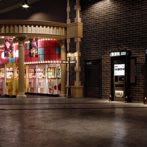 美式 电影院大厅 电影院娱乐区售票区