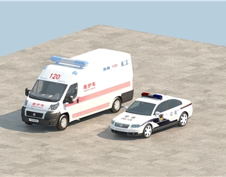 现代 救护车 警车