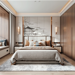 新中式 卧室 主卧室