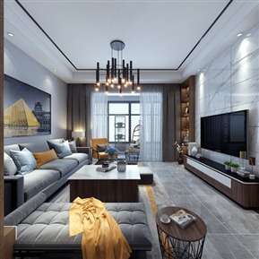 现代 客餐厅 全景