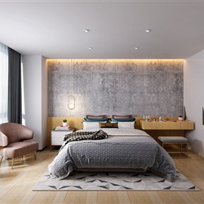 现代 卧室 主卧室