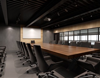 工业loft会议室3d模型