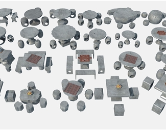 新中式 户外桌椅 石桌椅