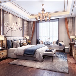 新中式 卧室 主卧室