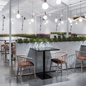 现代 快餐店 快餐店小吃店大厅