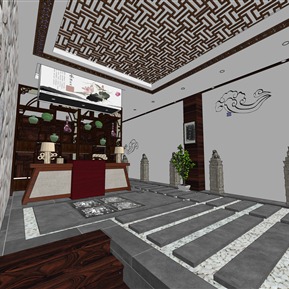 新中式 前台 茶楼