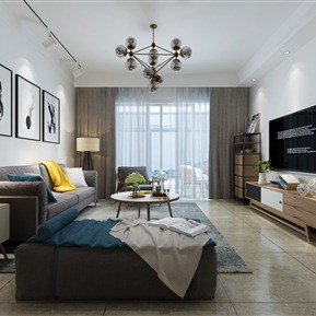 北欧 客厅 客厅餐厅组合