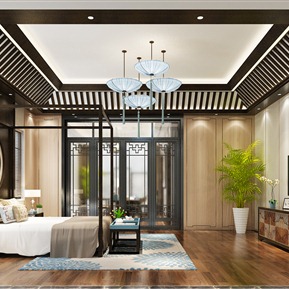 新中式 卧室 主卧室