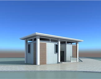现代公共厕所建筑3d模型下载-3d溜溜网
