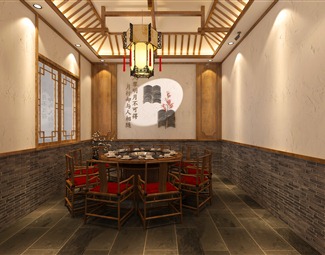 中式 包间 火锅店包间