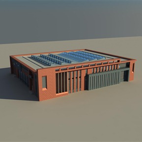 现代 建筑 学校食堂体育馆